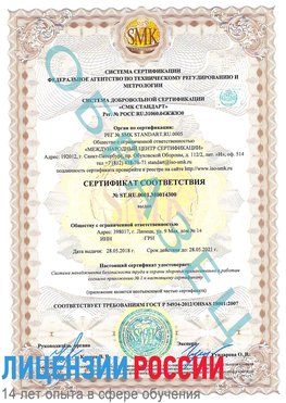Образец сертификата соответствия Новоаннинский Сертификат OHSAS 18001